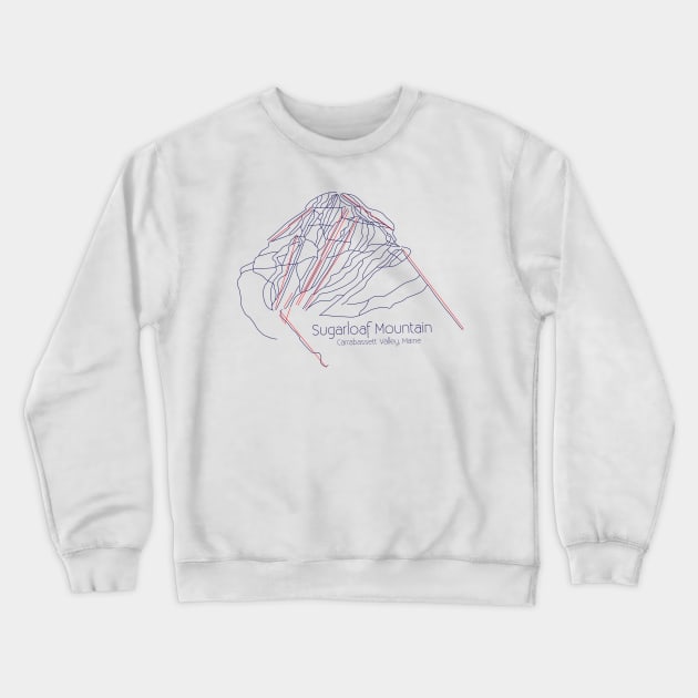 Sugarloaf Trail Map Blue Crewneck Sweatshirt by ChasingGnarnia